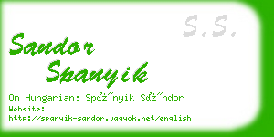 sandor spanyik business card